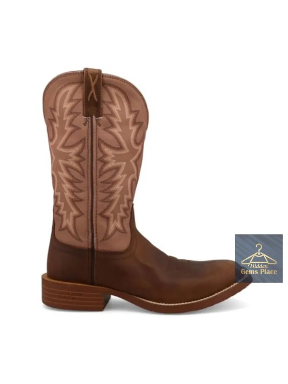 Women's Western Boots Mid-Calf Pull-On Square Toe CellStretch Leather Shaft